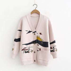 Foridol  White Cotton Knitted Cardigan